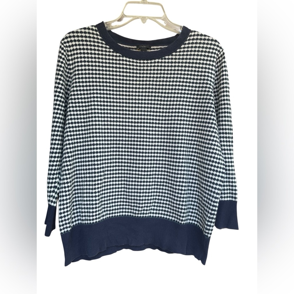 Ann Taylor Size XL Navy and White Women's Sweater